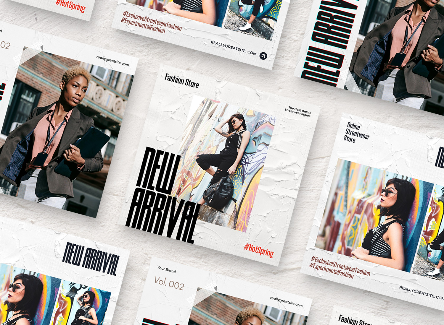 Шаблоны постов для Инстаграм «Fashion Streetwear New Arrival»